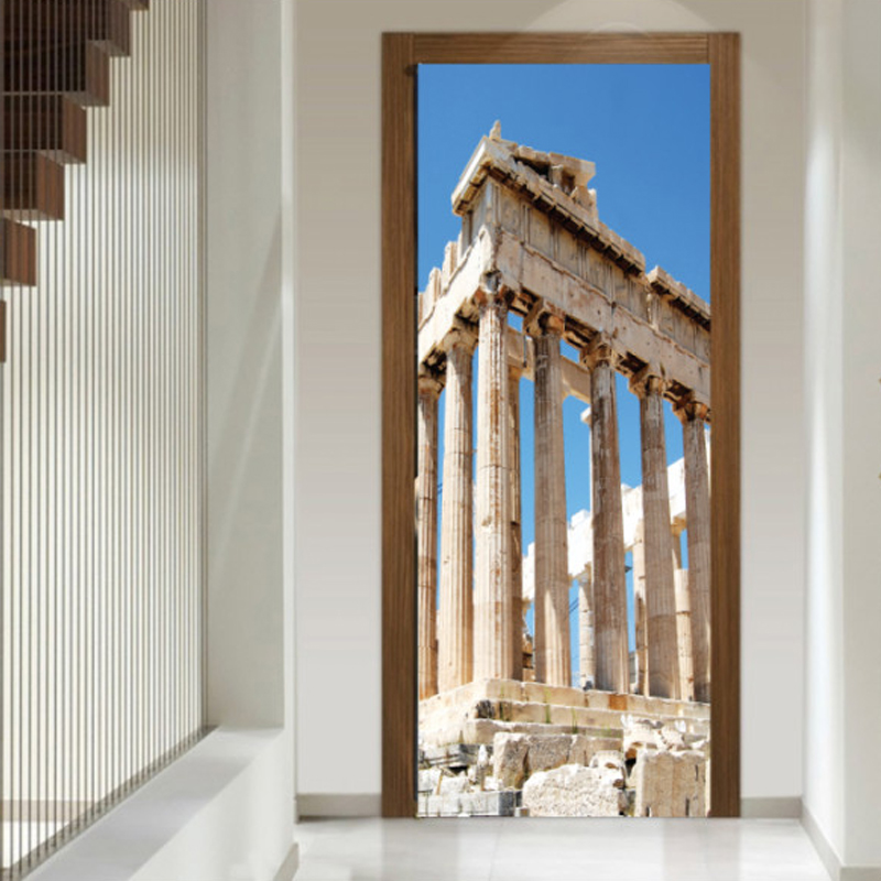 Αυτοκόλλητο πόρτας με Πόλεις με τους κίονες της Ακρόπολης